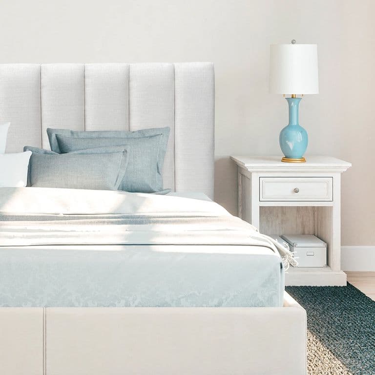 Respaldo de Cama Tubular Vertical Lino Crema - Super King