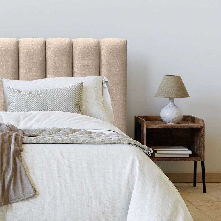 Respaldo de Cama Tubular Vertical Lino Beige - 2 Plazas