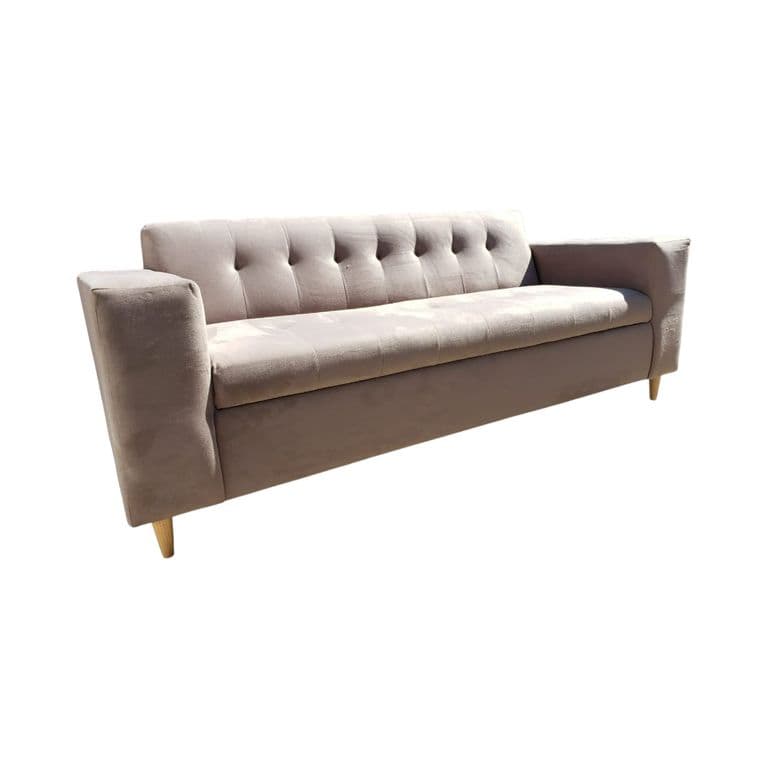 SOFA TRES CUERPOS FELPA BEIGE
