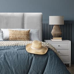 Respaldo de Cama Block Felpa Gris Plata - 2 Plazas