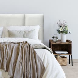 Respaldo de Cama Block Felpa Crema - 2 Plazas