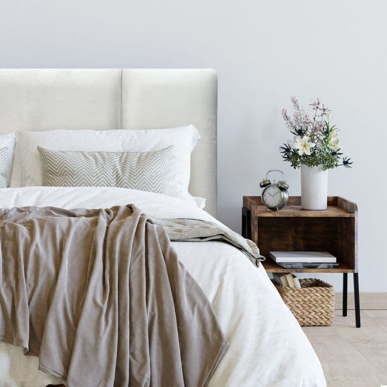 Respaldo de Cama Block Felpa Crema - Queen