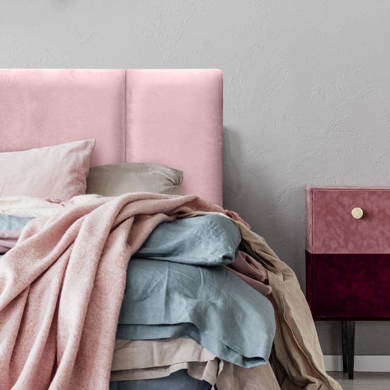 Respaldo de Cama Block Felpa Rosado Claro - 1.5 Plaza