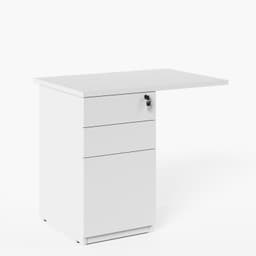 Escritorio Lateral Space 50x90 con cajonera melamina Blanco Form