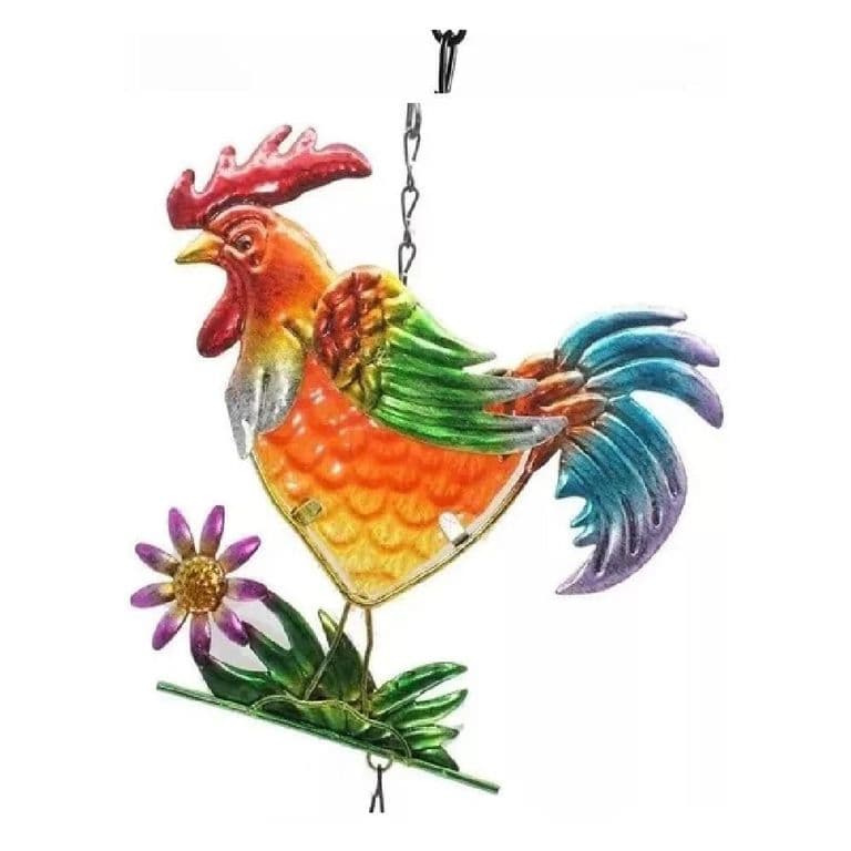 Colgante Decorativo Gallo De Vidrio-cobre Vitral PB-B3