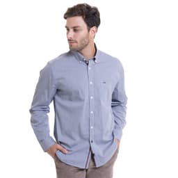 Camisa Bronx Micro Cuadro Regular Fit Azul Marino M