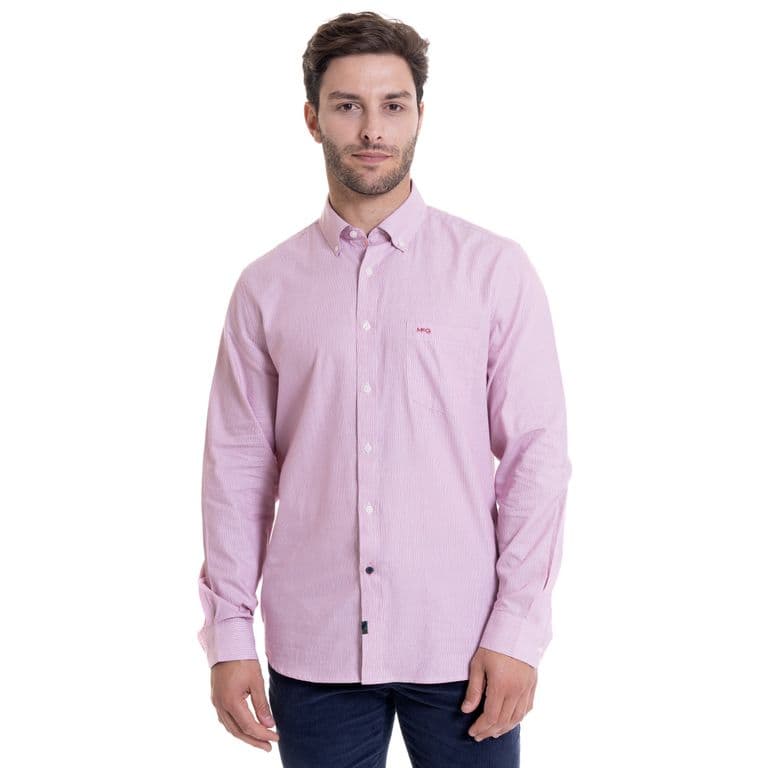 Camisa Manhattan Dobby Comfort Fit Rosa 2XL