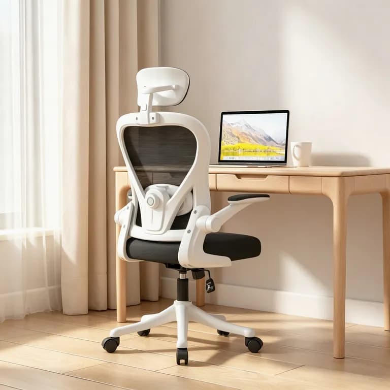 Silla Amia Ergonomica De Oficina Soporte Lumbar Ajustable Blanco