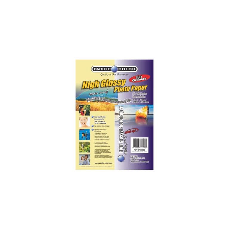 100 Hojas Papel Fotografico Glossy 180grs A4 - SC