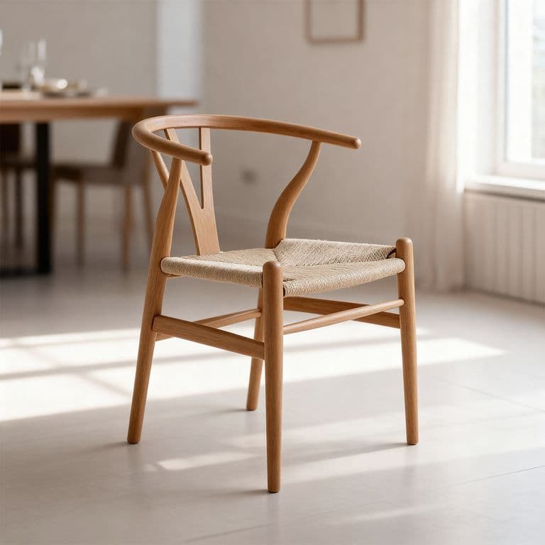 Silla Wishbone Madera De Haya Para Comedor Natural