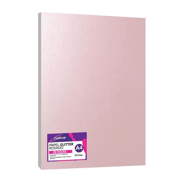Papel Fotografico Glitter Glossy Rosado 20hjs A4
