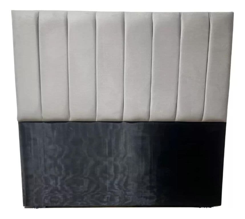 Respaldo 2 Plazas Piso Capitone Premium 150x140 CM Gris Claro Felpa