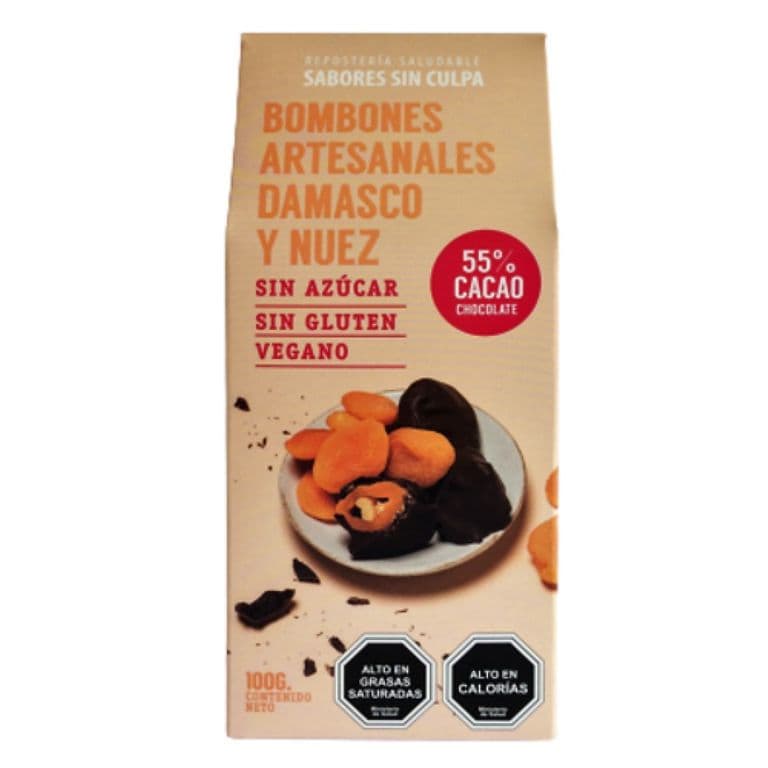 Bombones Artesanales Damasco Nuez Vegano