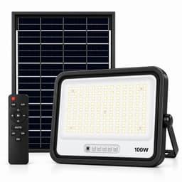 Proyector LED 100W con Panel Solar Independiente + Cable 5MT