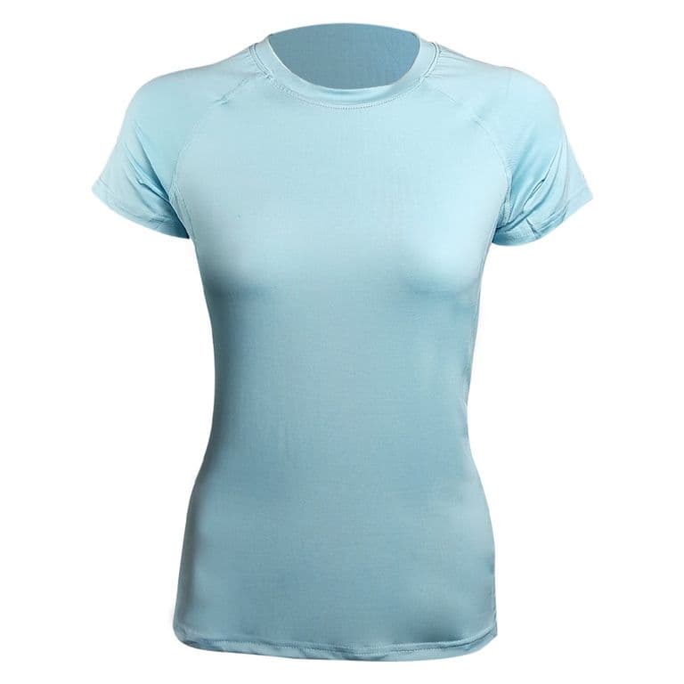 Polera Dry Fit Manga Corta Bangsi Essential Mujer Celeste L