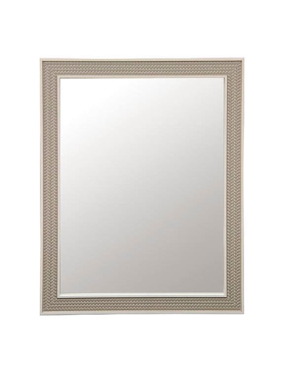 Espejo Marco Tipo Tejido 60X80 Cm Gris