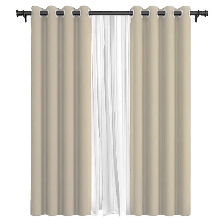 Pack Cortina de Tela Blackout Beige Velo 140x220