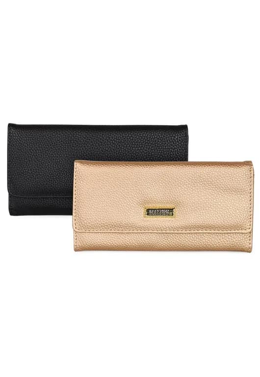 2 Billeteras de mujer Fidelia negra y rosada Rosa TALLA UNICA