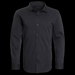 Camisa Celeste Hombre Manga Larga Slim Fit Lisa Gran Via Negro XL