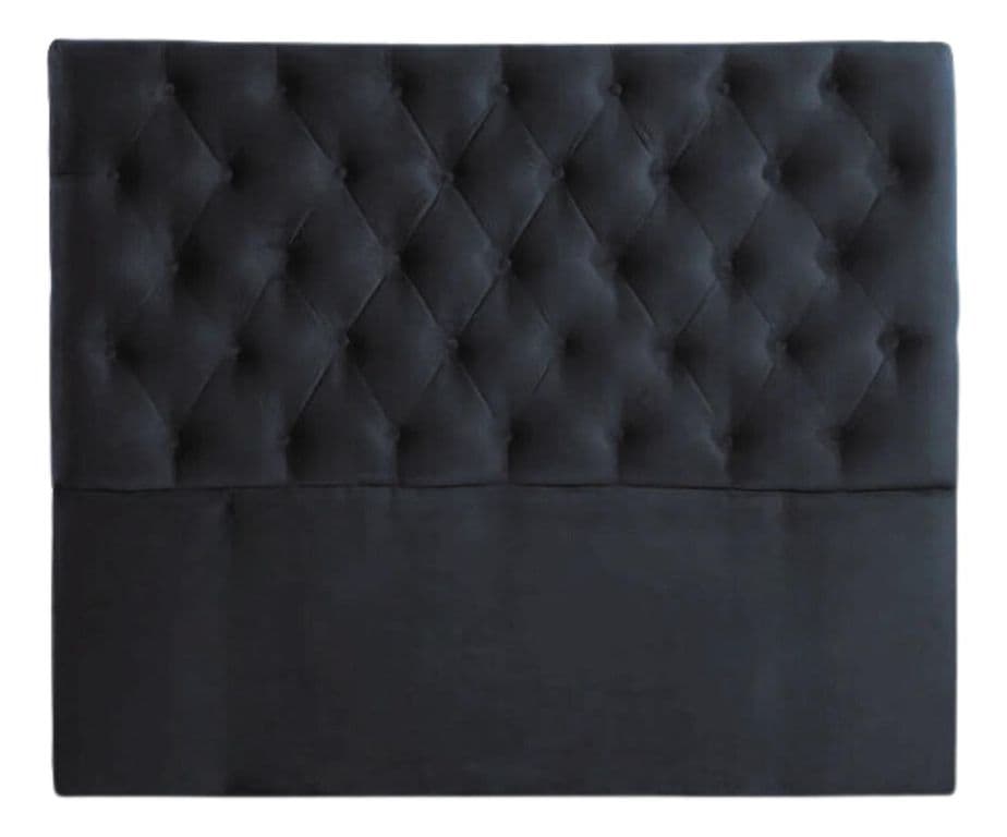 Respaldo Super King Piso Capitone Premiun 200x140 CM Negro Felpa