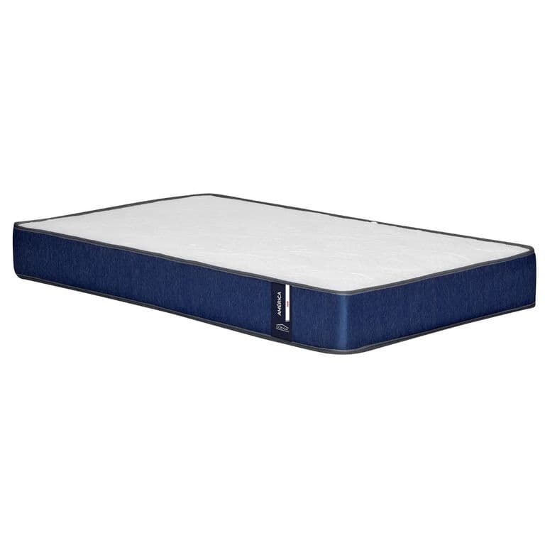 Colchon America 1.5 Plazas Azul 105x190x20 Cm Resorte Bonell Dual Side