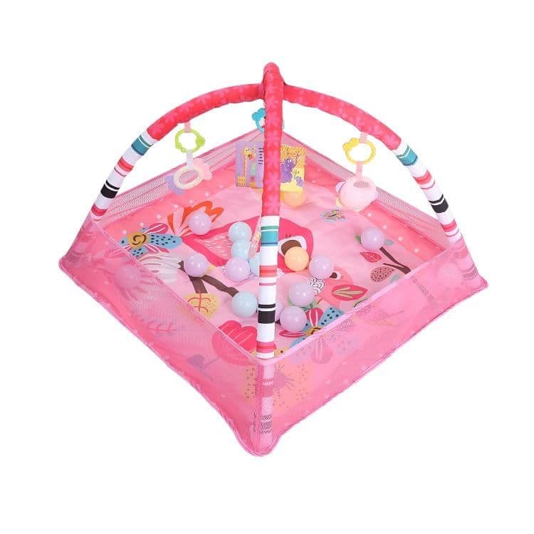 Gimnasio Interactivo Tapete Piscina Pelotas Para Bebe - Rosa