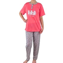Pijama Mujer Verano Manga Corta y Pantalon 537 Coral M