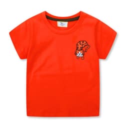 Polera Nino Algodon Manga Corta Rojo Tigre Rojo 2