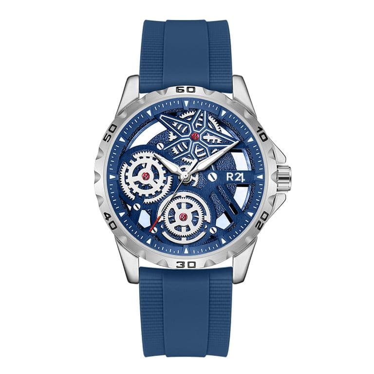 Reloj Skeleton SK-36 Cuarzo Silicona Azul TALLA UNICA