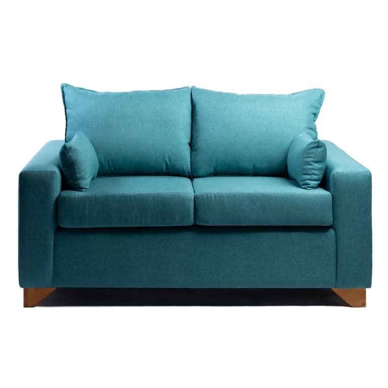 SOFA TURQUESA LINO DOS CUERPOS