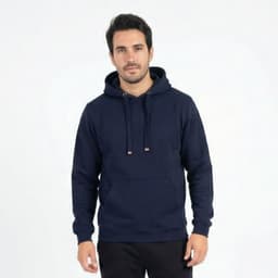 Poleron Hoodie Canguro Manga Larga Unisex Azul S