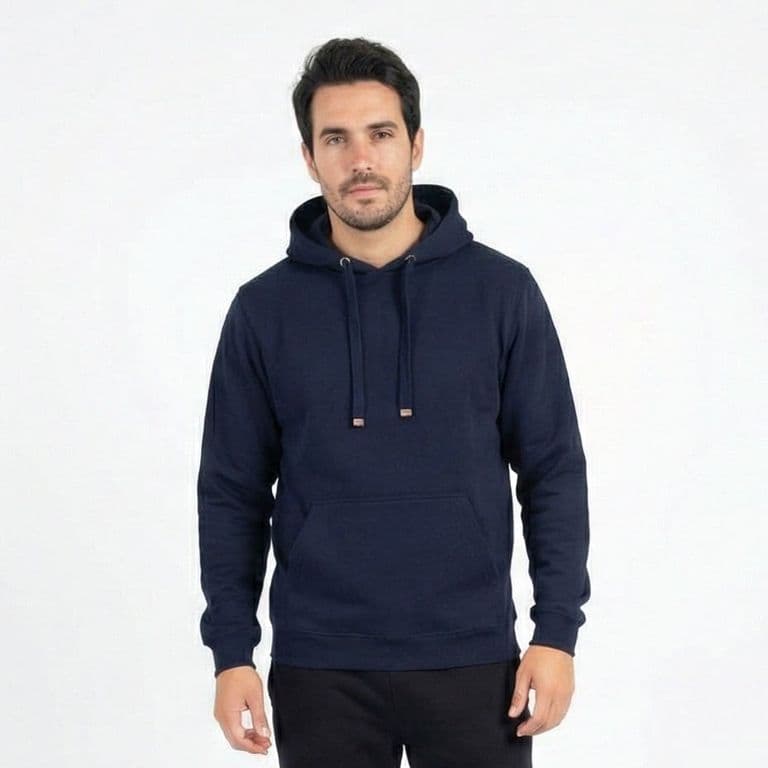 Poleron Hoodie Canguro Manga Larga Unisex Azul S