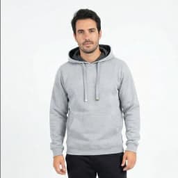 Poleron Hoodie Canguro Manga Larga Unisex Gris M