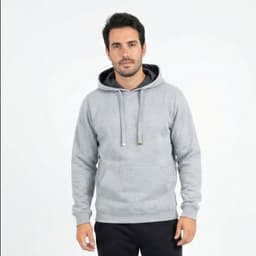 Poleron Hoodie Canguro Manga Larga Unisex Gris XL