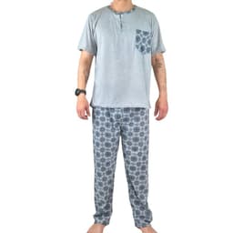 Pijama Hombre Verano Polera Manga Corta 540 Gris L