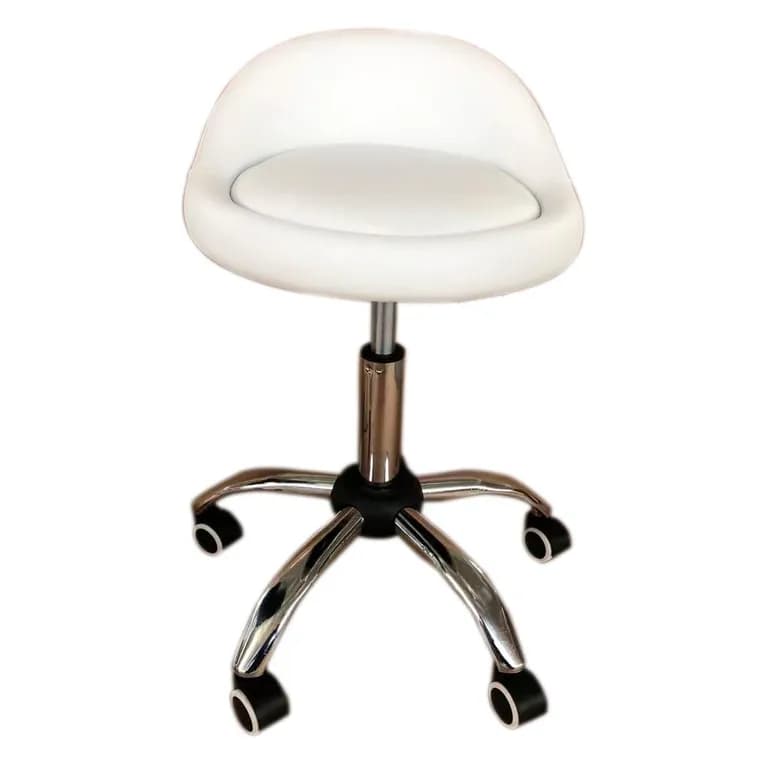 Taburete Con Ruedas - Blanco Blanco