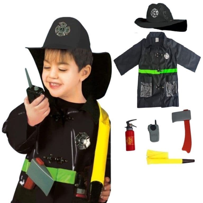 Disfraz y Accesorios Bombero Traje Negro