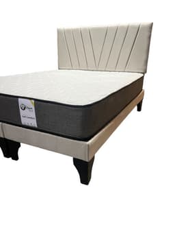 Cama 2 Plazas Color Gris Claro