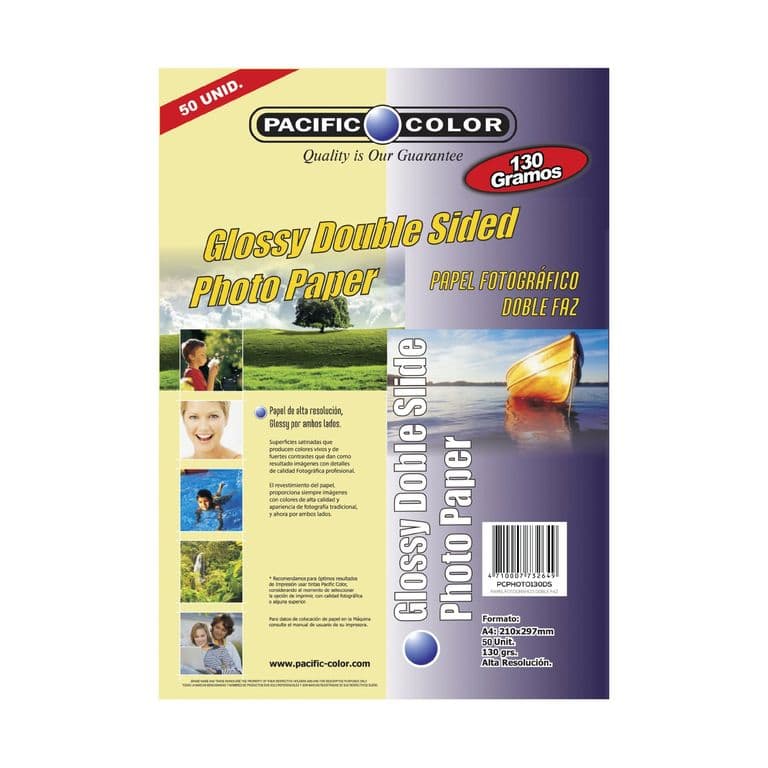 50 Hojas Papel Fotografico Doble Faz Glossy 130grs A4 - SC