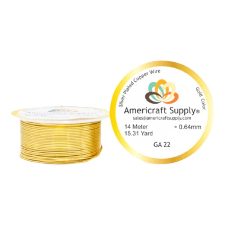 Alambre Para Bisuteria Americraft Supply Calibre 22 - Dorado