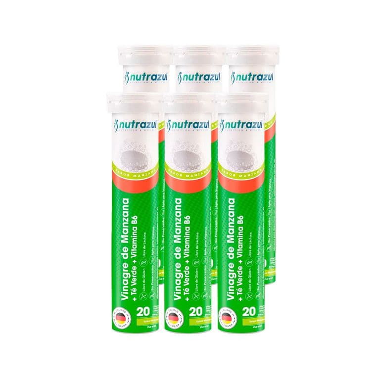 Vinagre de Manzana 1000 mg + Te Verde + Vitamina B6 - Pack 6 unidades