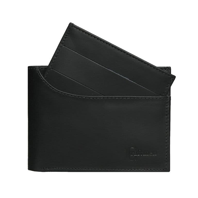 Billetera de Hombre y tarjetero color negro 100% cuero natural Negro TALLA UNICA