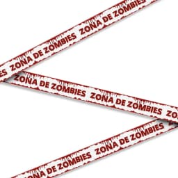 Cinta De Advertencia 6mts Zona De Zombies Deco Halloween F&m