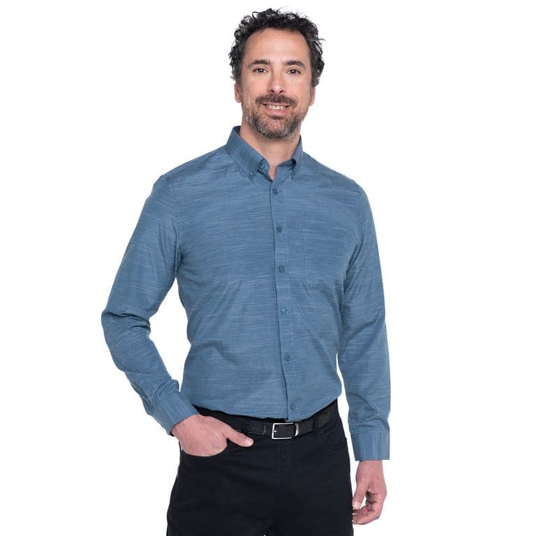 Camisa Color Solido Azul Marino 4XL