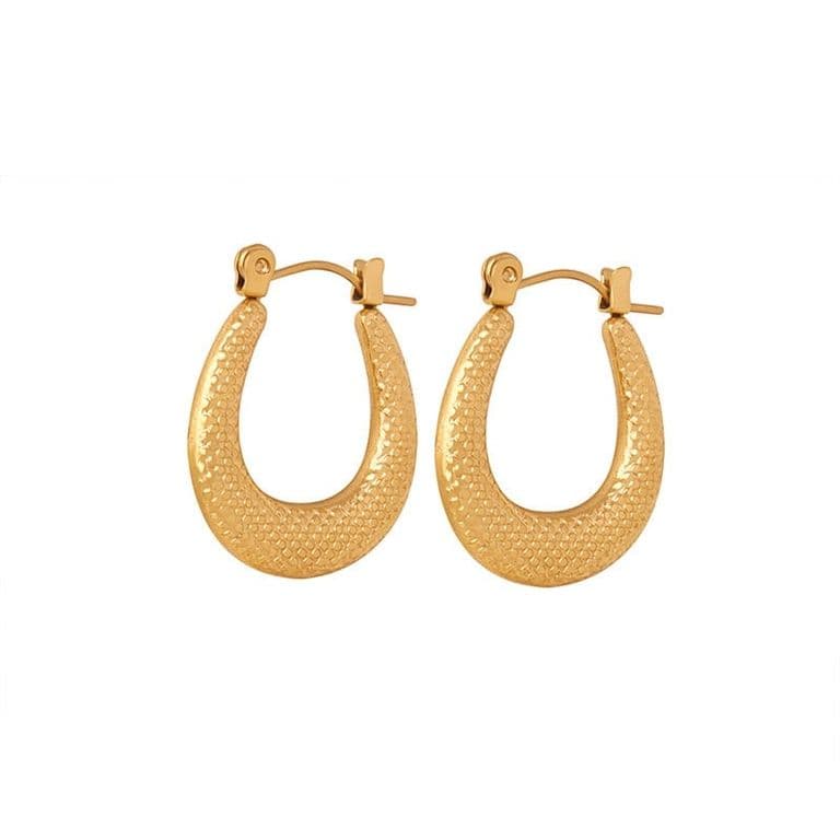 Aros Bano Oro Amarillo 18k Argollas Bote Puntos Dorado TALLA UNICA