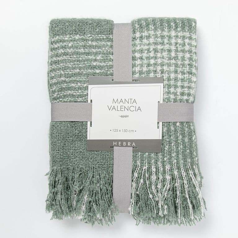 Manta Valencia 125X150 Verde Verde 1 PLAZA