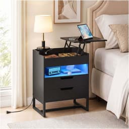 Velador Elevable Con Luz Y Echufe 2 Tiras 45x35x70cm
