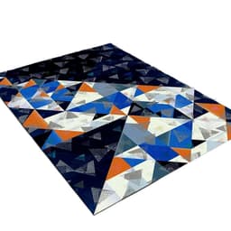 Alfombra Diseno Geometrico Tonos Azules Y Claros 160x230 Cm