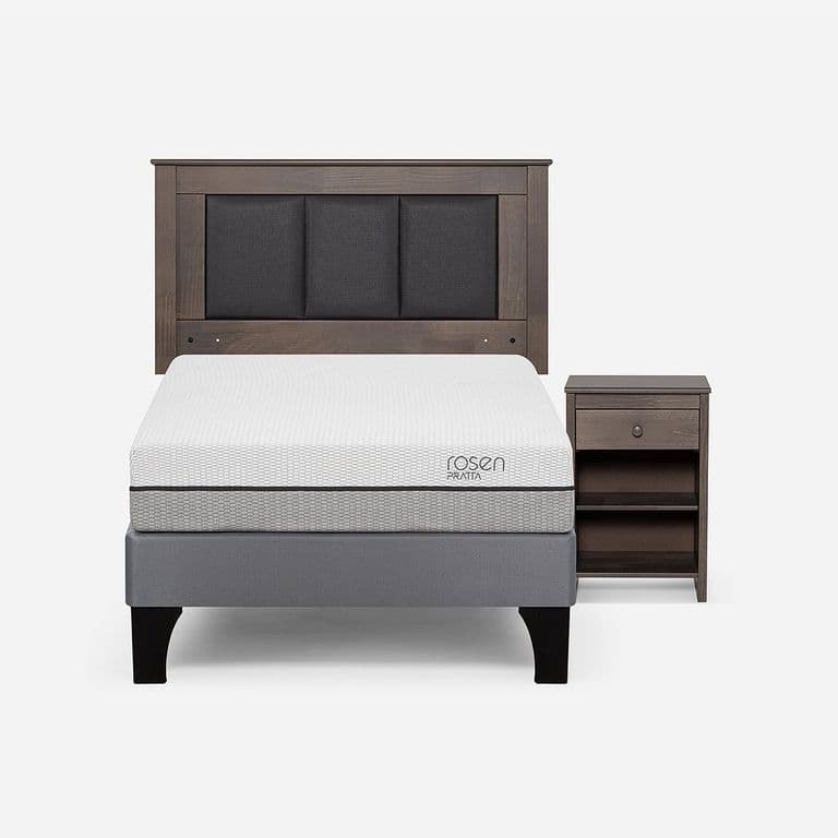 Cama Europea Pratta 1 Plaza Pata Madera + Respaldo + Velador