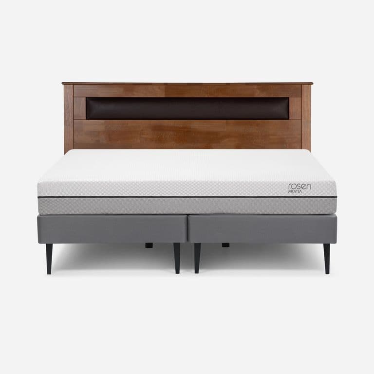 Cama Europea Pratta King Pata Acero + Respaldo Ferrara